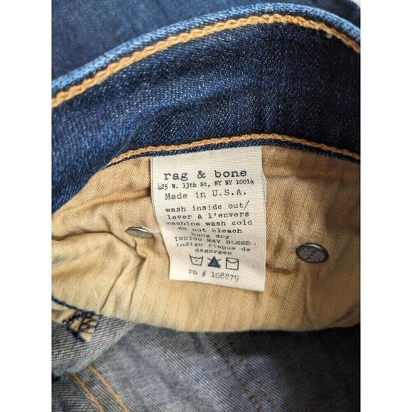 $225 Rag & Bone Ankle Skinny Jeans in Harrow Model 4987 Dark Blue USA Waist 28 - Picture 7 of 9